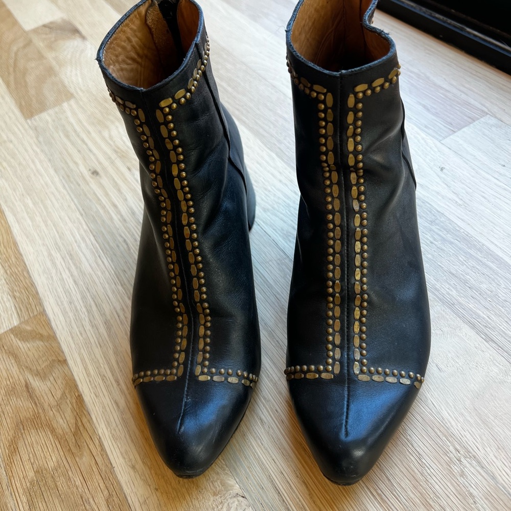 Elegant Black and Gold Women's Ankle Booties